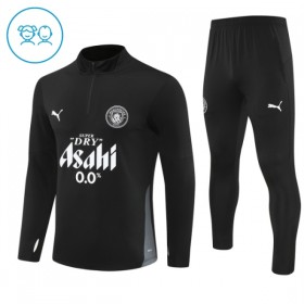 Manchester City Barn Trenings Collegegenser 2025-26 Kvart-Zip Svart